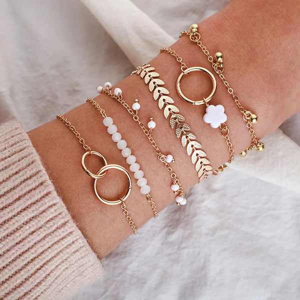 Pack de pulseras boho en dorado