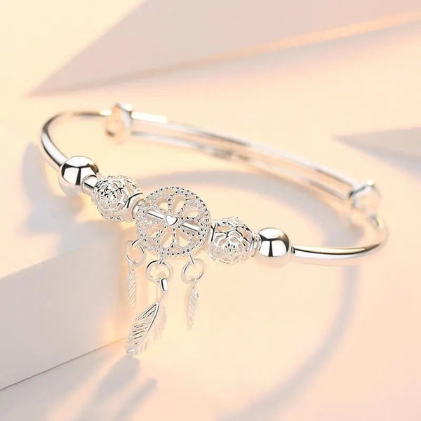 Pulsera ajustable de plata 925 con atrapasueños